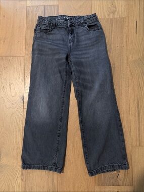 Cat & Jack Girls Wide-Leg Jeans in Washed Black